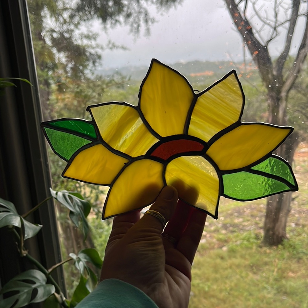 Sunflower stained glass